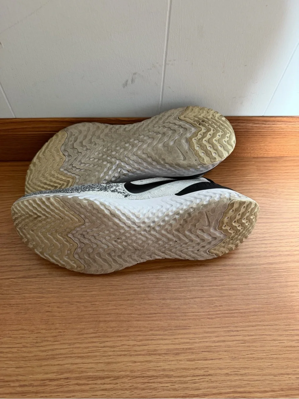 Nike Men’s Black and White Flyknit Running Shoes
